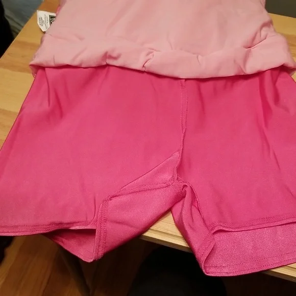 Kelle Dark Pink Rose Lace Dance Costume